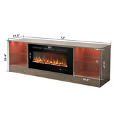 Fireplace 72" TV Stand with 36" Electric Fireplace, Gray